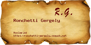 Ronchetti Gergely névjegykártya